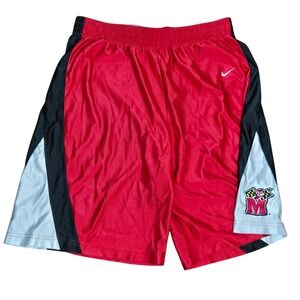 VTG Nike Maryland Terrapins Basketball Short Men Large Red UMD Team Dazzle Shiny